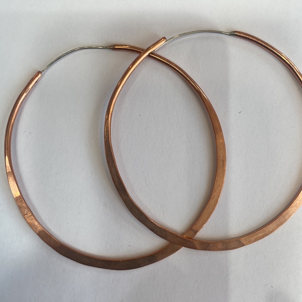 Copper 3 inch Hoop Earrings 🌺NWTs - Picture 3 of 4